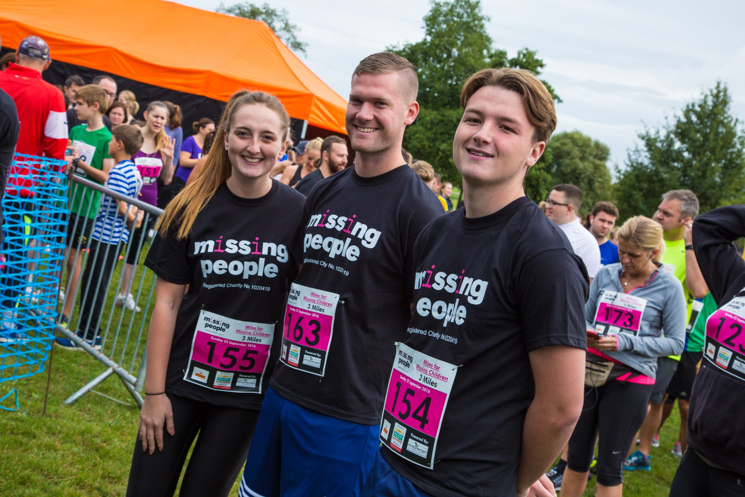 Supporters at a Missing People fundraising challenge event